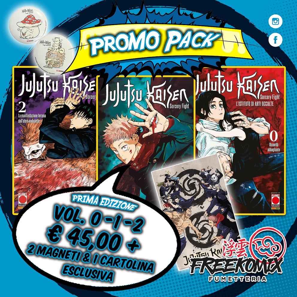 PROMO PACK - JUJUTSU KAISEN VOL. 0-1-2 PRIMA EDIZIONE + 2 MAGNETI E ...